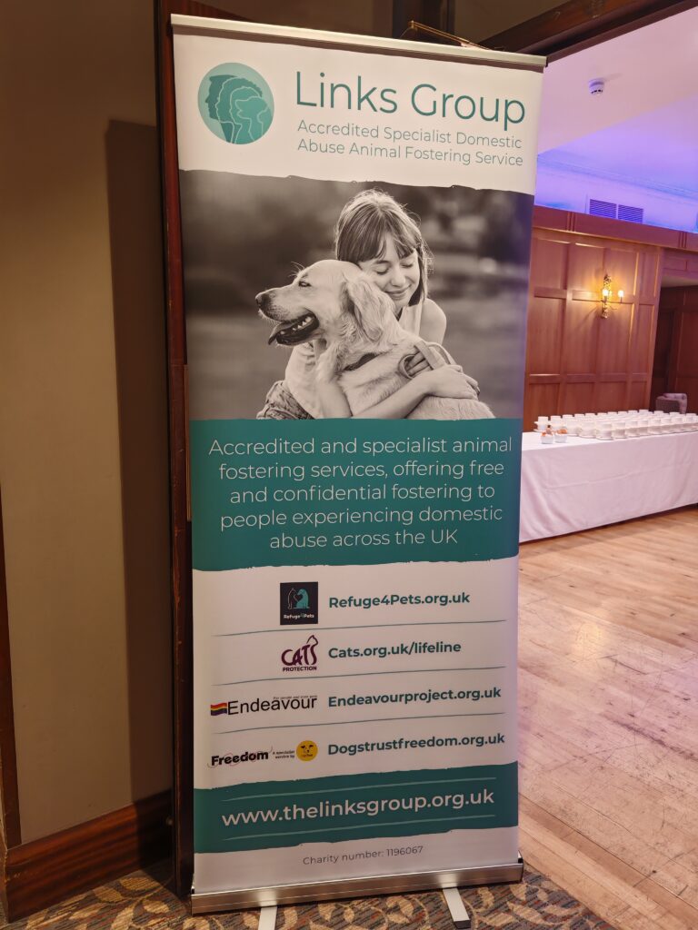Banner promoting animal fostering services.